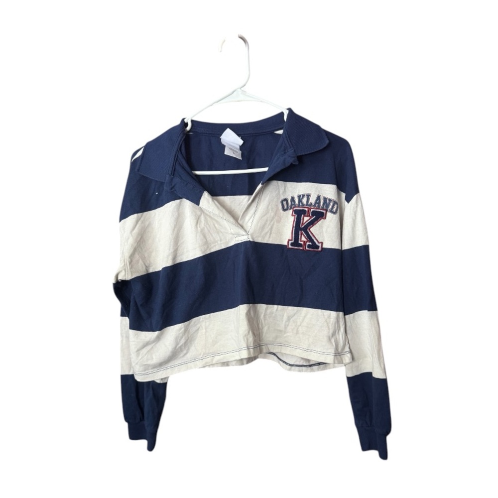 Freeze Navy and Cream Striped Pullover